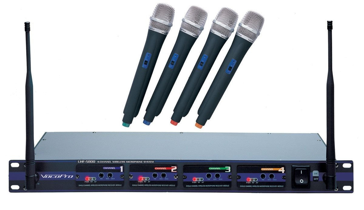 VocoPro UHF-5800 4-Channel Professional Wireless Microphones